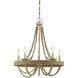 Ridgecraft Five-Light Bead ChandelierRidgecraft 5 Light 26 inch Natural Wood with Rope Chandelier Ceiling Light