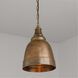 Regent 1 Light 12 inch Oxidized Brass Pendant Ceiling Light