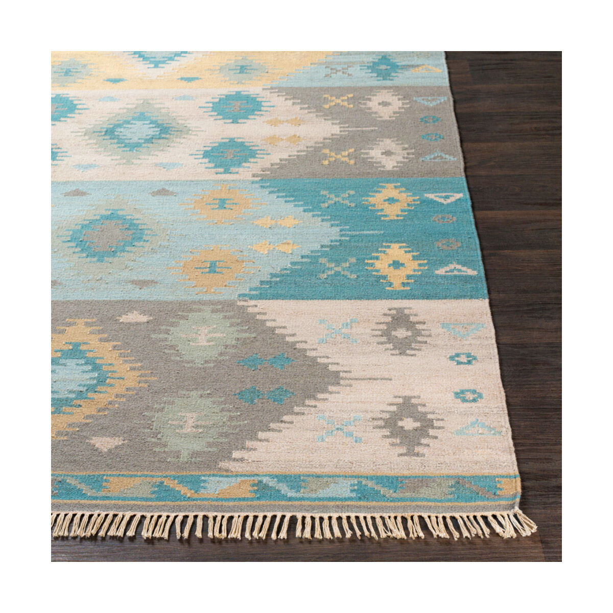 Bodie 36 X 24 inch Aqua/Wheat/Sage/Taupe/Camel/Medium Gray/Beige Rugs, Rectangle