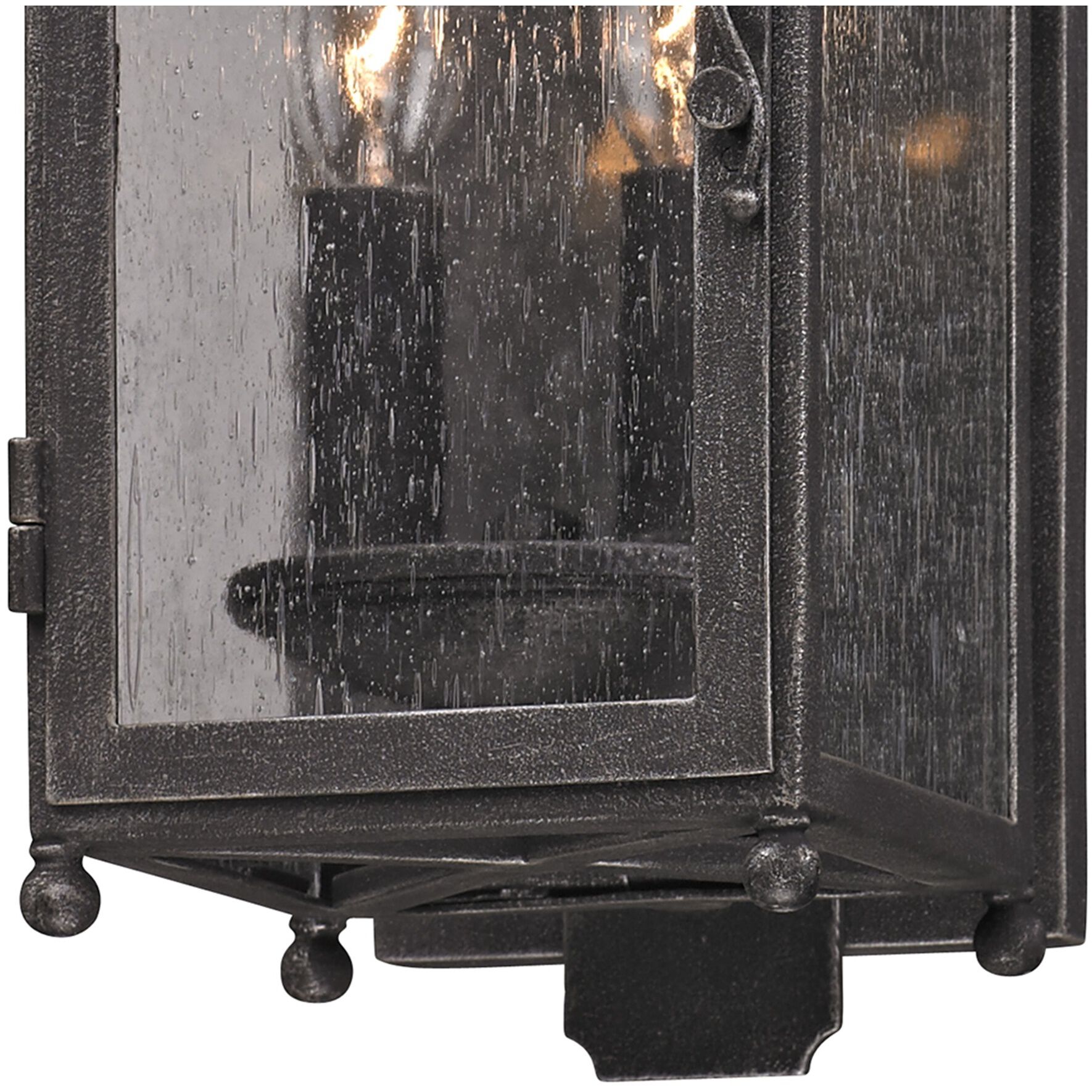 Pella 2 Light 18.75 inch Aged Pewter Outdoor Wall Sconce