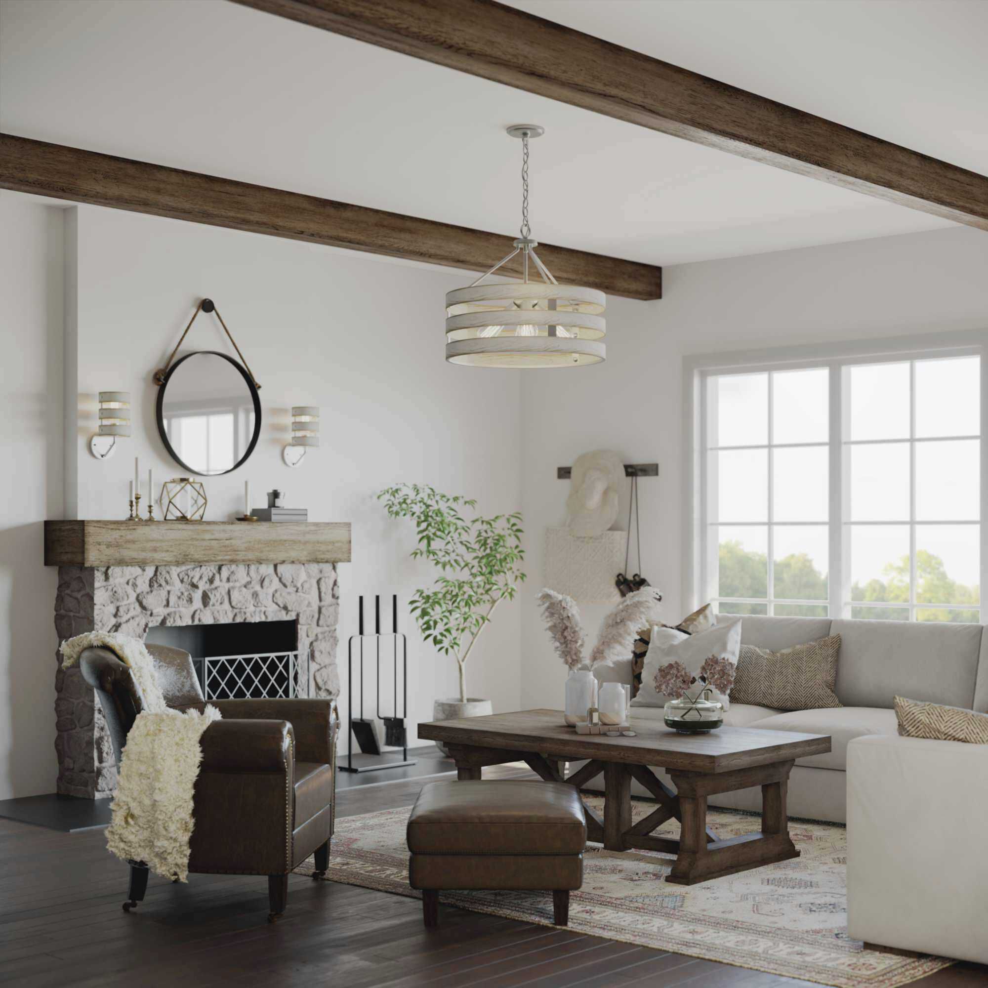 Lyles 4 Light 21.63 inch Galvanized Pendant Ceiling Light