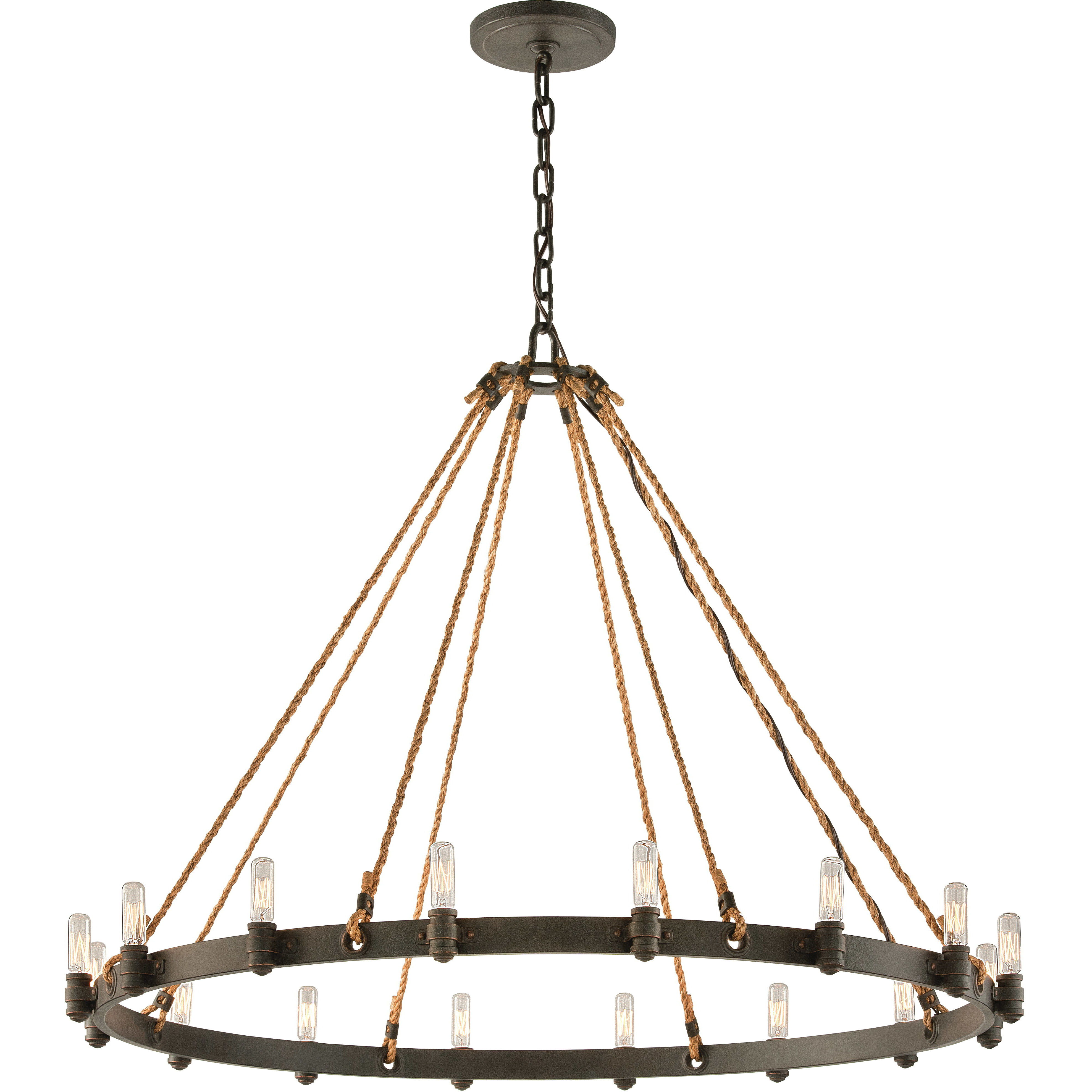 Bergen 16 Light 42 inch Shipyard Bronze Chandelier Ceiling Light