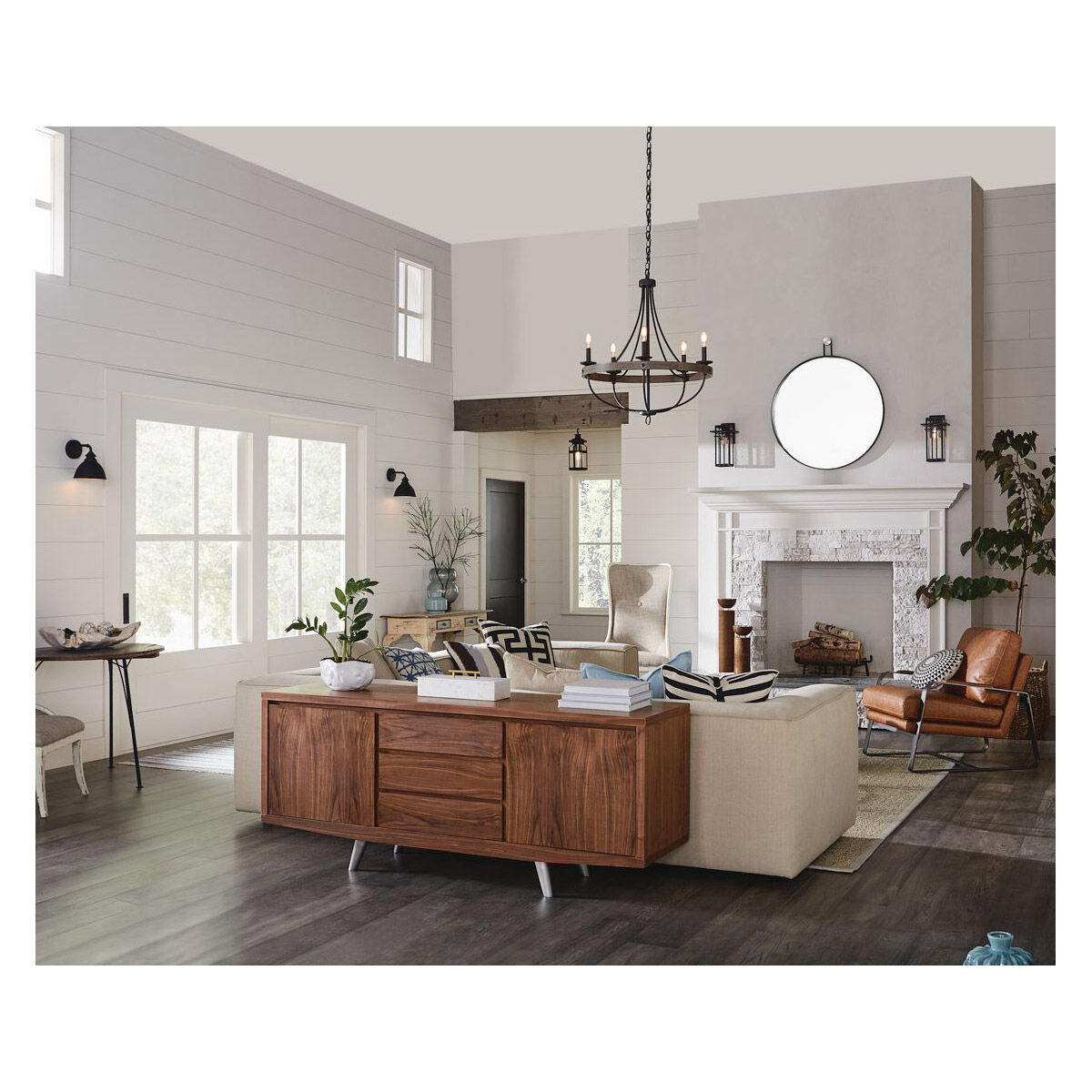 Lyles 5 Light 26 inch Graphite Chandelier Ceiling Light