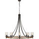Lanesnoro 10 Light 48.13 inch Distressed Weathered Oak / Slate Grey Metal Chandelier Ceiling Light