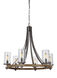 Lanesnoro 6 Light 30.5 inch Distressed Weathered Oak and Slated Grey Metal Chandelier Ceiling Light