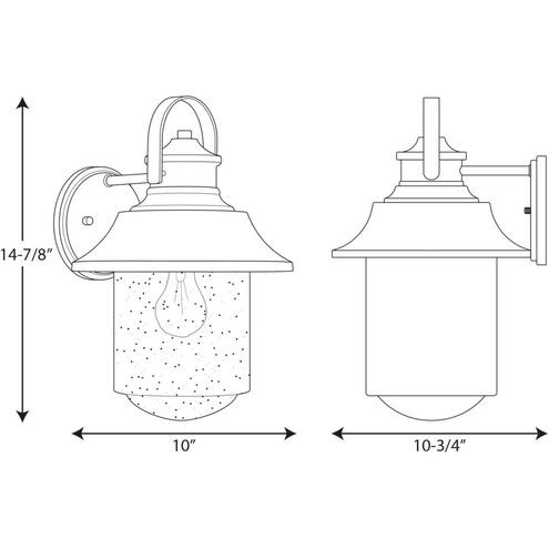 Saddletree 1 Light 15 inch Textured Black Outdoor Wall Lantern, Large