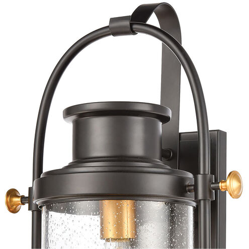Trenton 1 Light 19 inch Matte Black with Brushed Brass Outdoor Wall Sconce