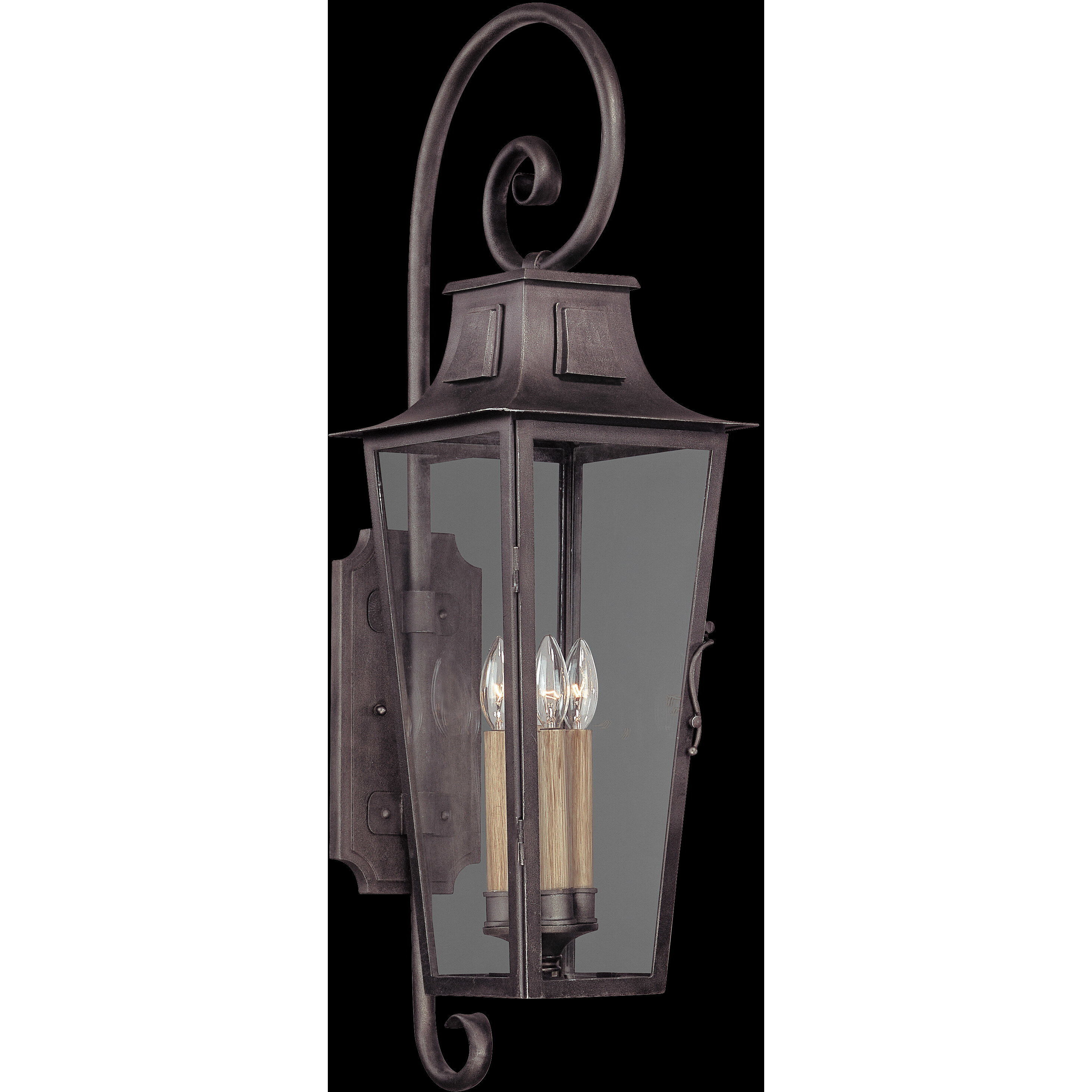Morgan 4 Light 35 inch Aged Pewter Outdoor Wall Lantern in Incandescent