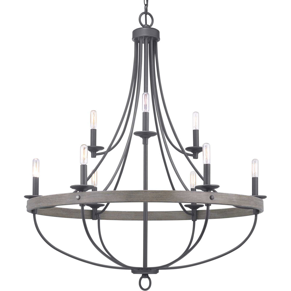 Lyles 9 Light 35.25 inch Graphite Chandelier Ceiling Light