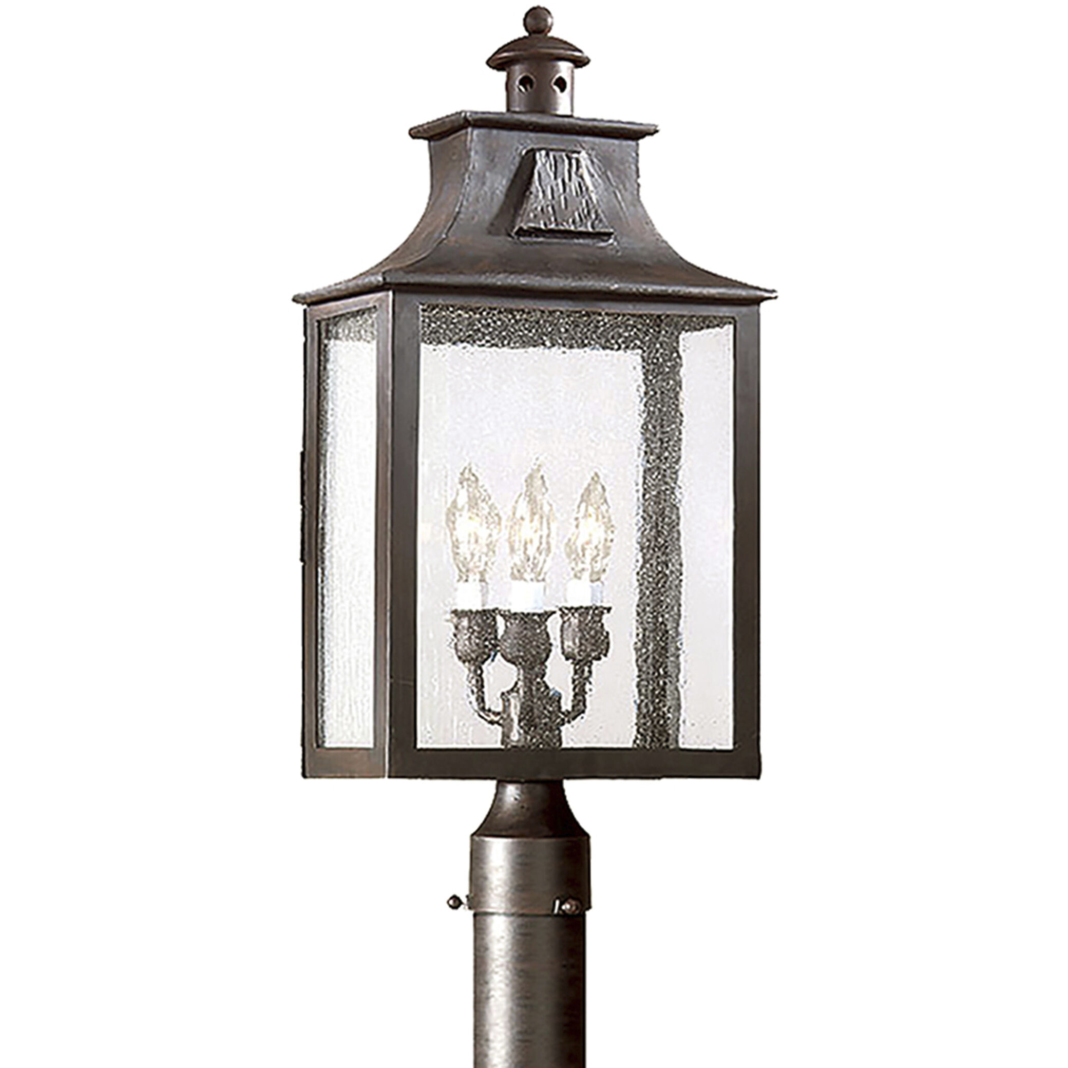 Ash 3 Light 23 inch Old Bronze Post