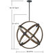 Ralls 6 Light 27.75 inch Whiskey Wood Pendant Ceiling Light