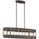 Little River 4 Light 36.13 inch Artisan Rust Linear Chandelier Ceiling Light