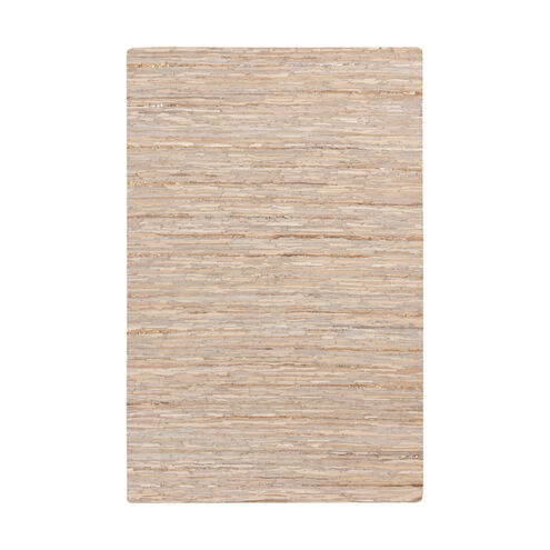 Phoebe 36 X 24 inch Cream/Khaki/Pale Blue/Metallic - Silver Rugs, Leather