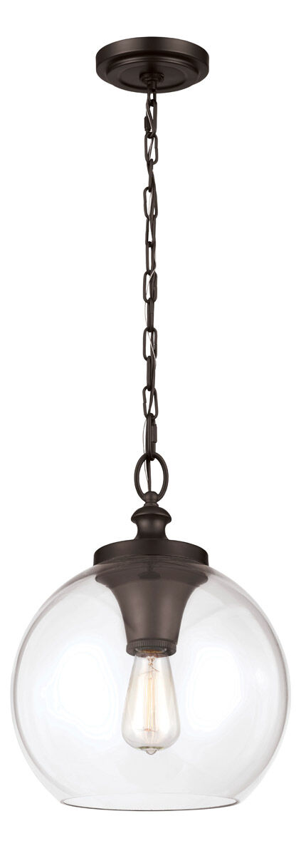 Alpine 1 Light 12 inch Oil Rubbed Bronze Pendant Ceiling Light