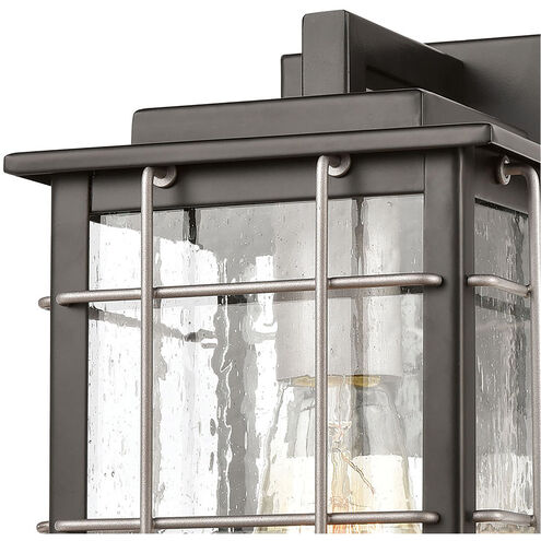 Huck 1 Light 11 inch Matte Black with Weathered Zinc Outdoor Wall Sconce