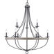 Lyles 9 Light 35.25 inch Graphite Chandelier Ceiling Light