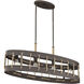 Little River 4 Light 36.13 inch Artisan Rust Linear Chandelier Ceiling Light