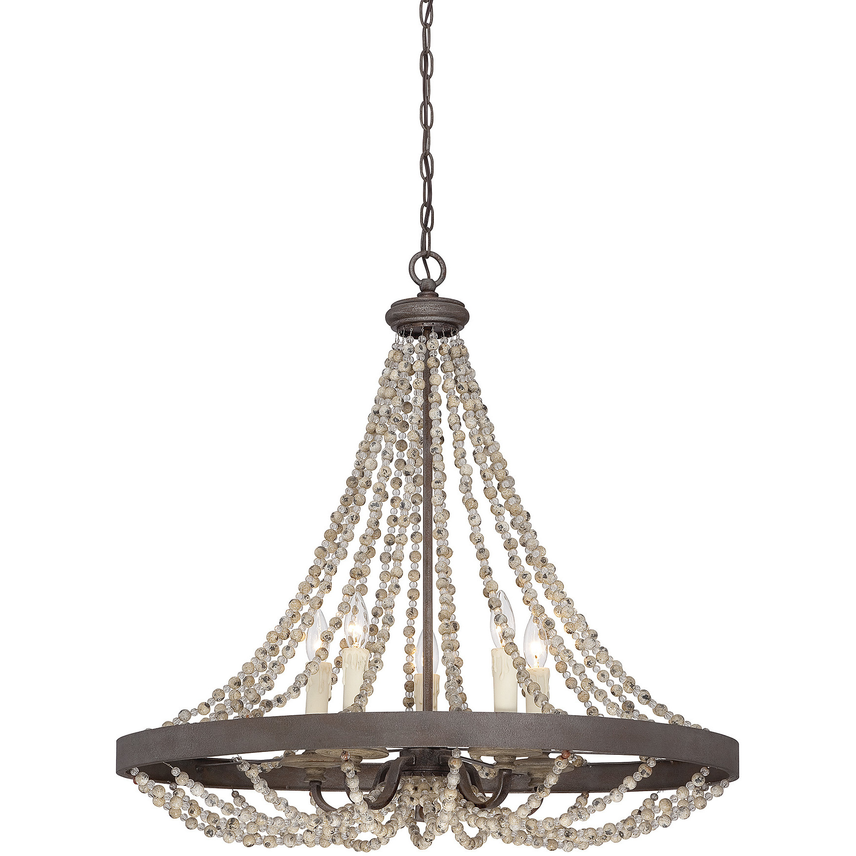Menard 5 Light 30 inch Fossil Stone Pendant Ceiling Light