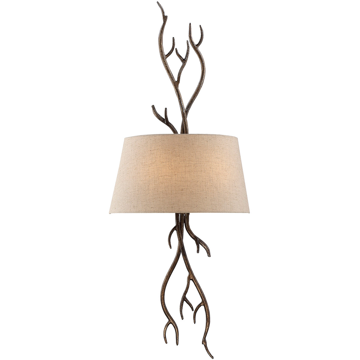 Bradford 2 Light 13.5 inch Moonlit Bark Sconce Wall Light