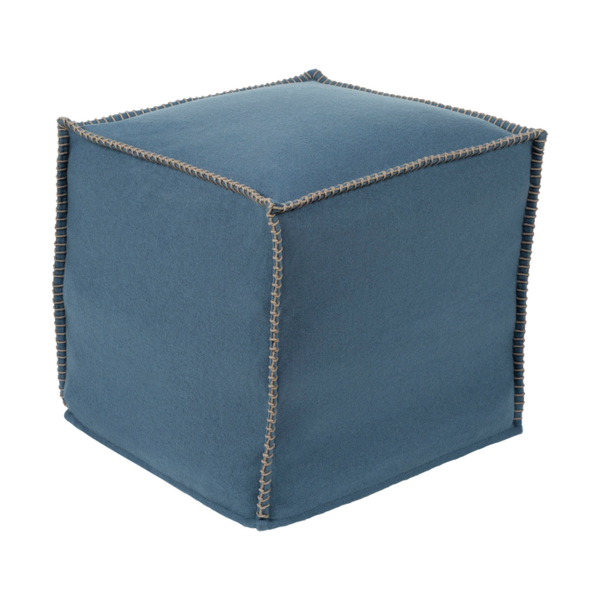 Grace 18 inch Denim Pouf, Cube