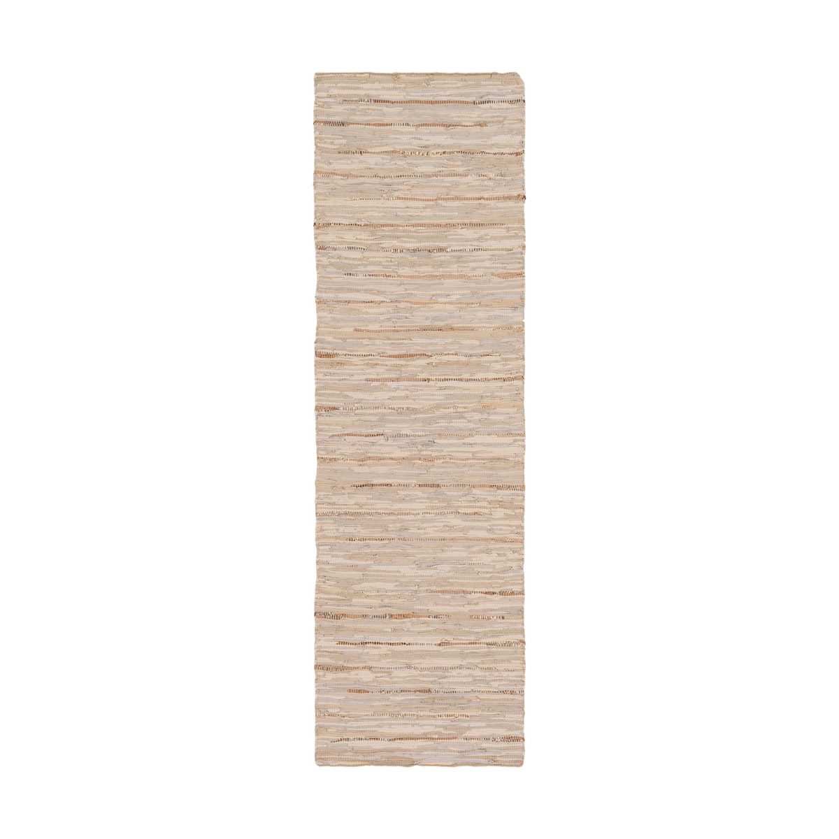 Phoebe 96 X 30 inch Cream/Khaki/Pale Blue/Metallic - Silver Rugs, Leather