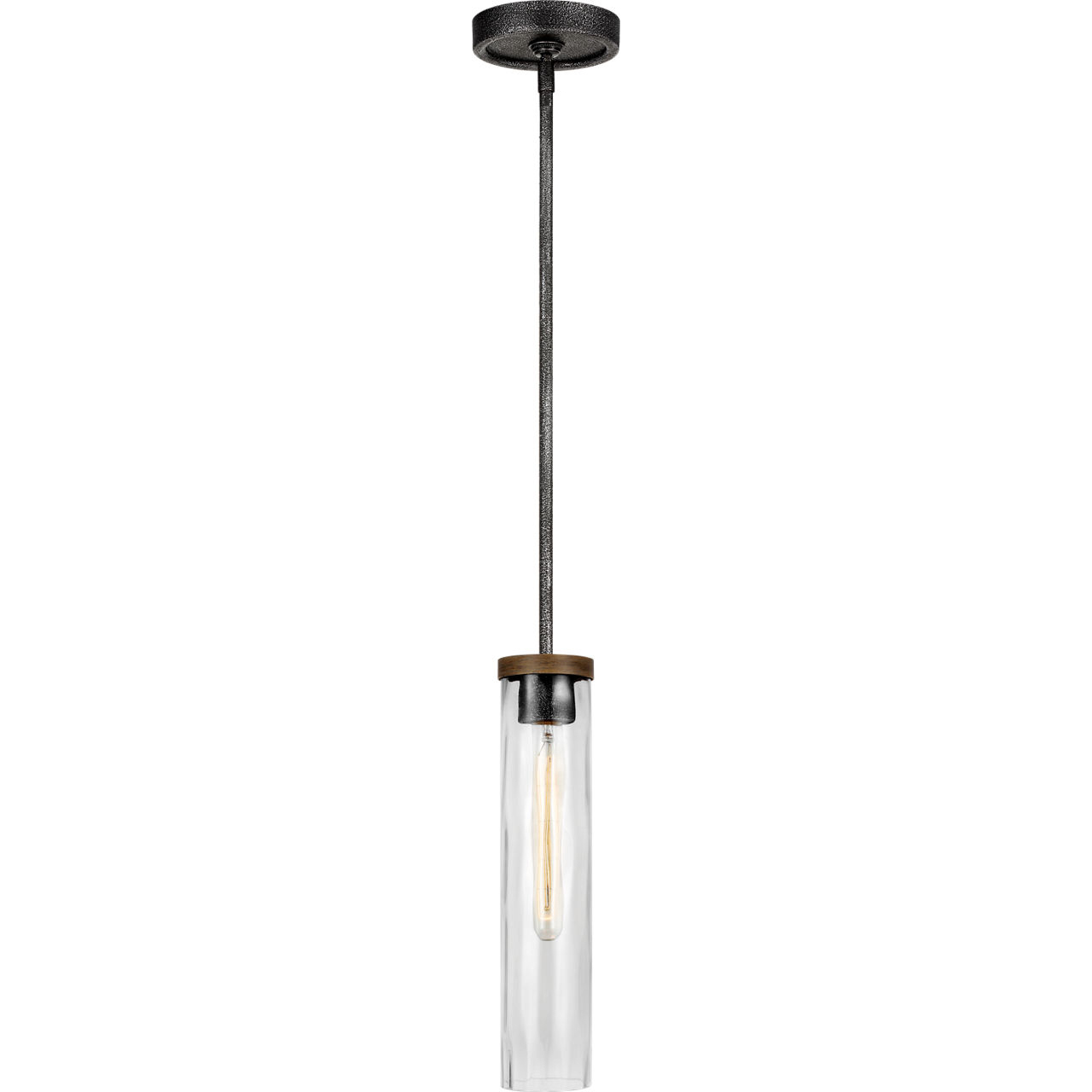 Lanesnoro 1 Light 3.38 inch Distressed Weathered Oak / Slate Grey Metal Pendant Ceiling Light