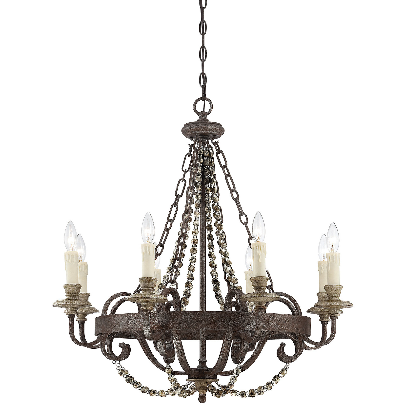 Menard 8 Light 29 inch Fossil Stone Chandelier Ceiling Light