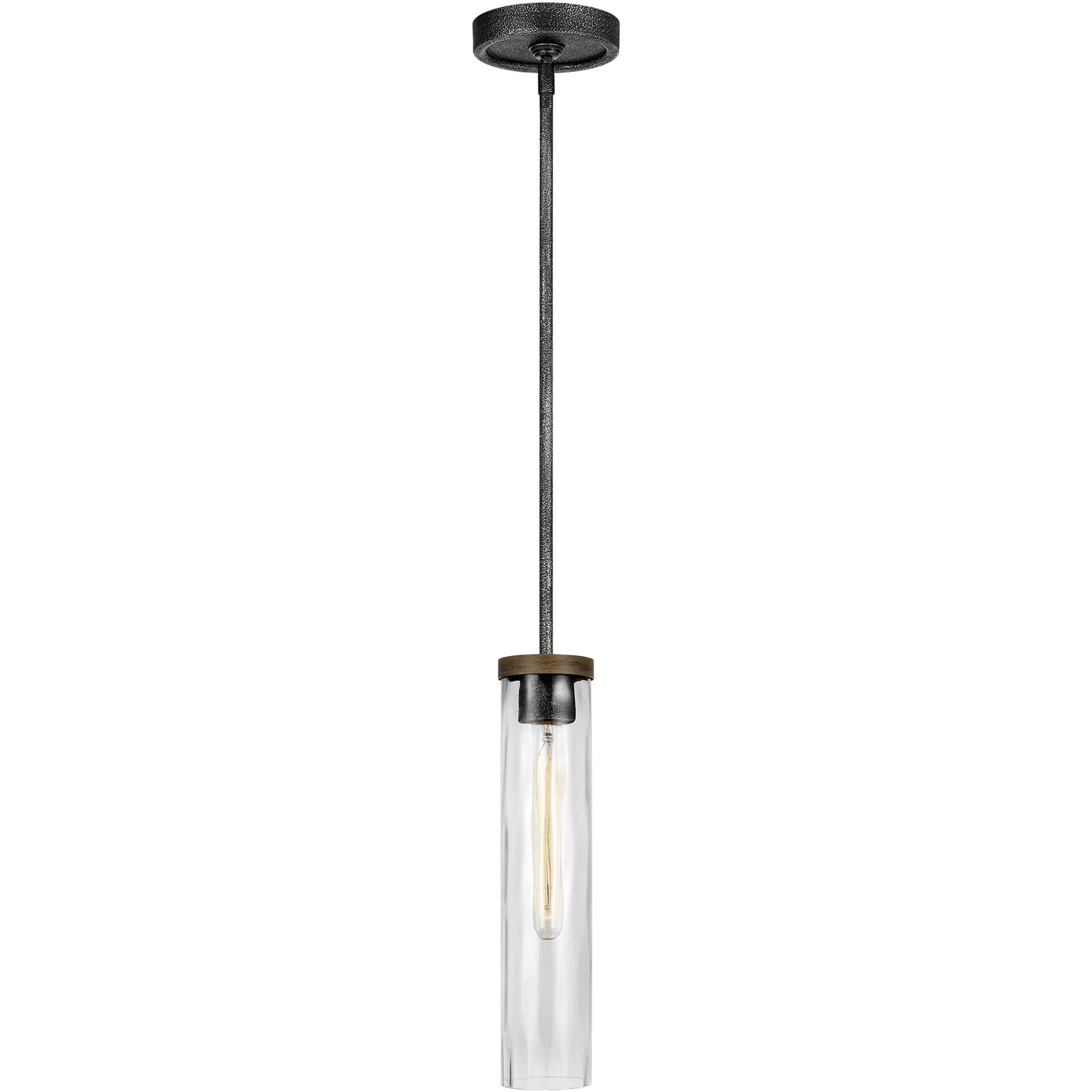 Lanesnoro 1 Light 3.38 inch Distressed Weathered Oak / Slate Grey Metal Pendant Ceiling Light
