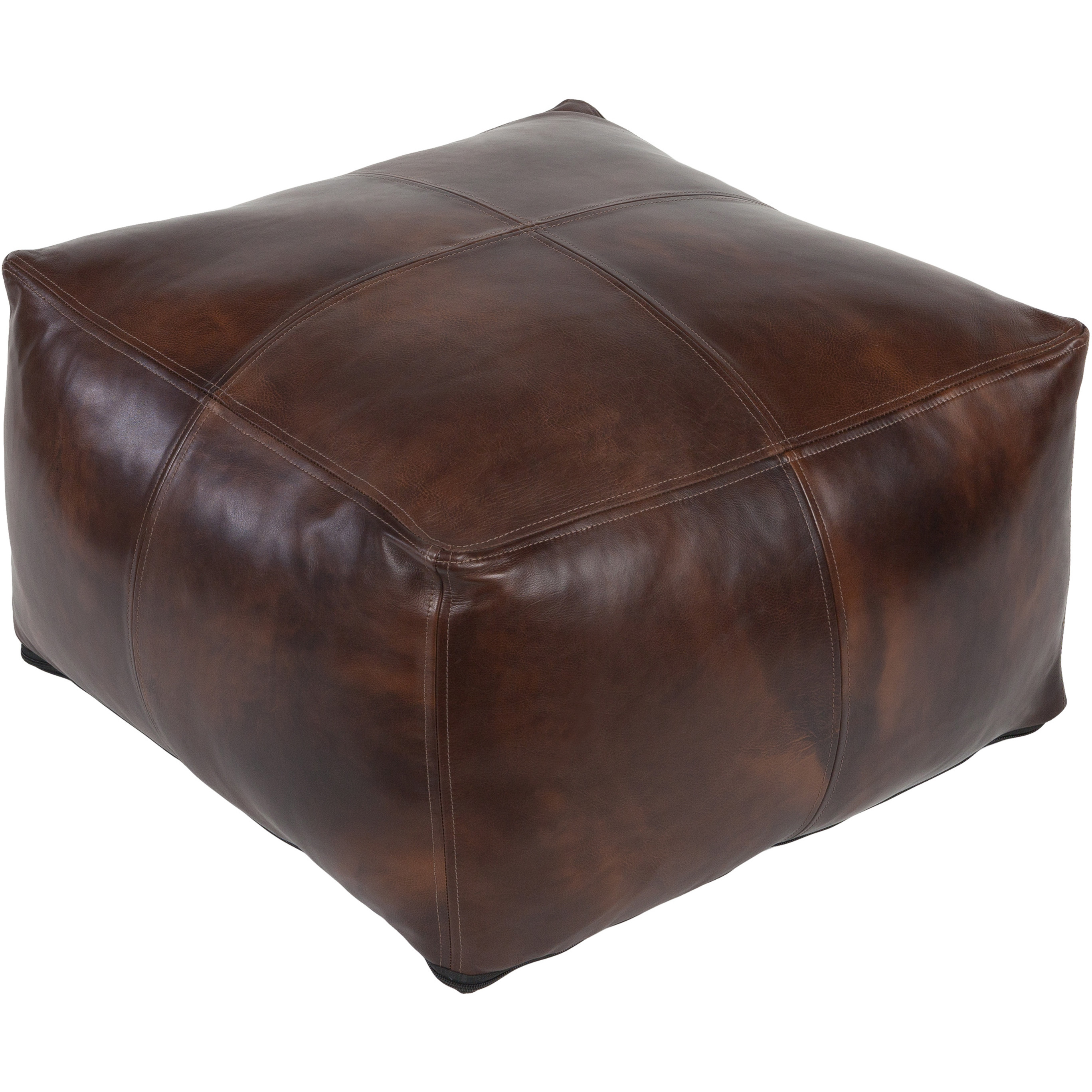 Wind 13 inch Dark Brown Pouf, Rectangle