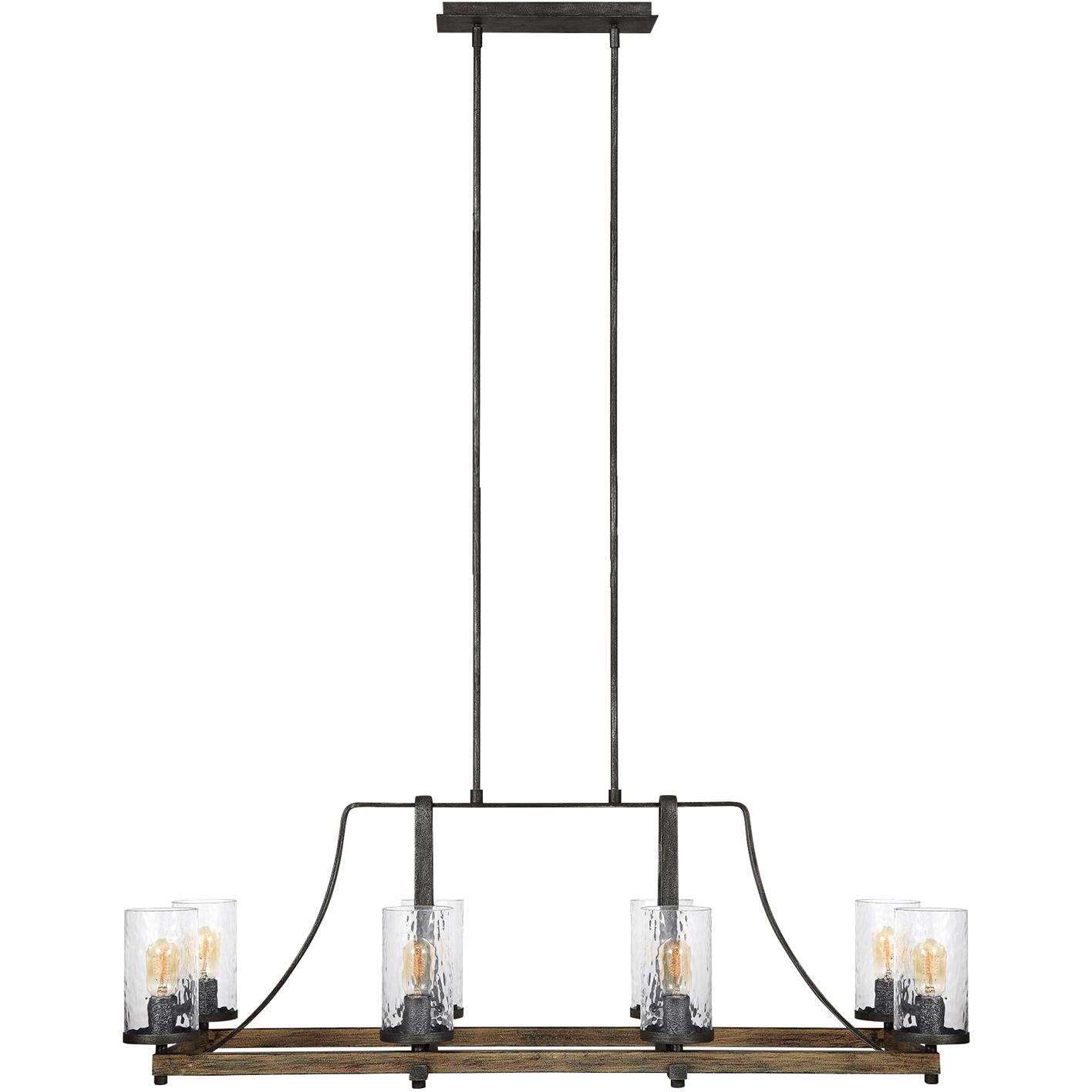 Lanesnoro 8 Light 16 inch Distressed Weathered Oak and Slated Grey Metal Chandelier Ceiling Light