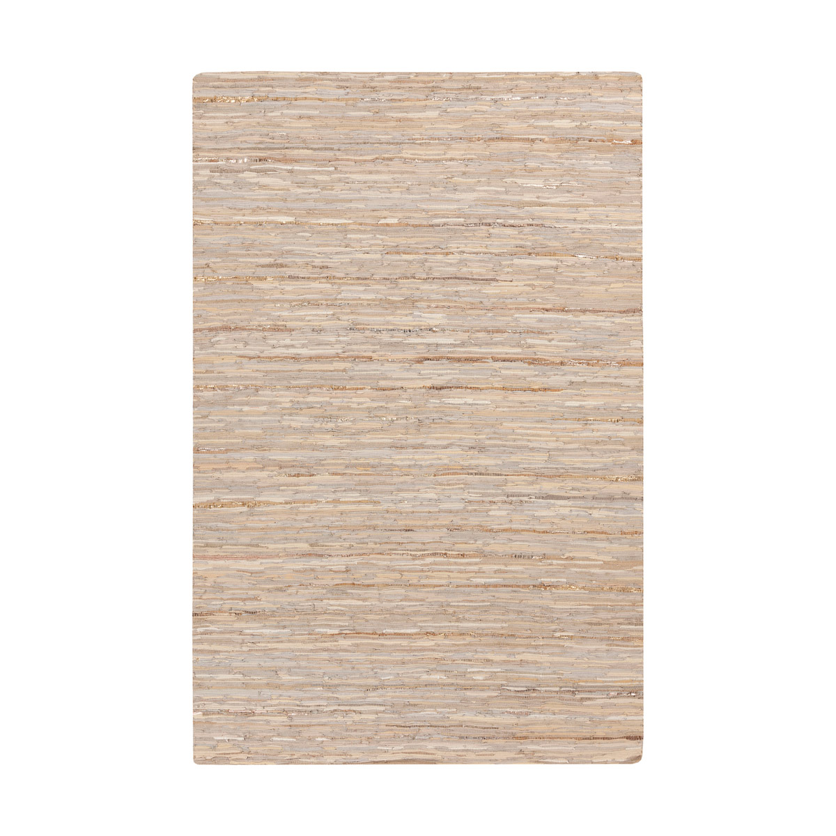 Phoebe 63 X 39 inch Cream/Khaki/Pale Blue/Metallic - Silver Rugs, Leather