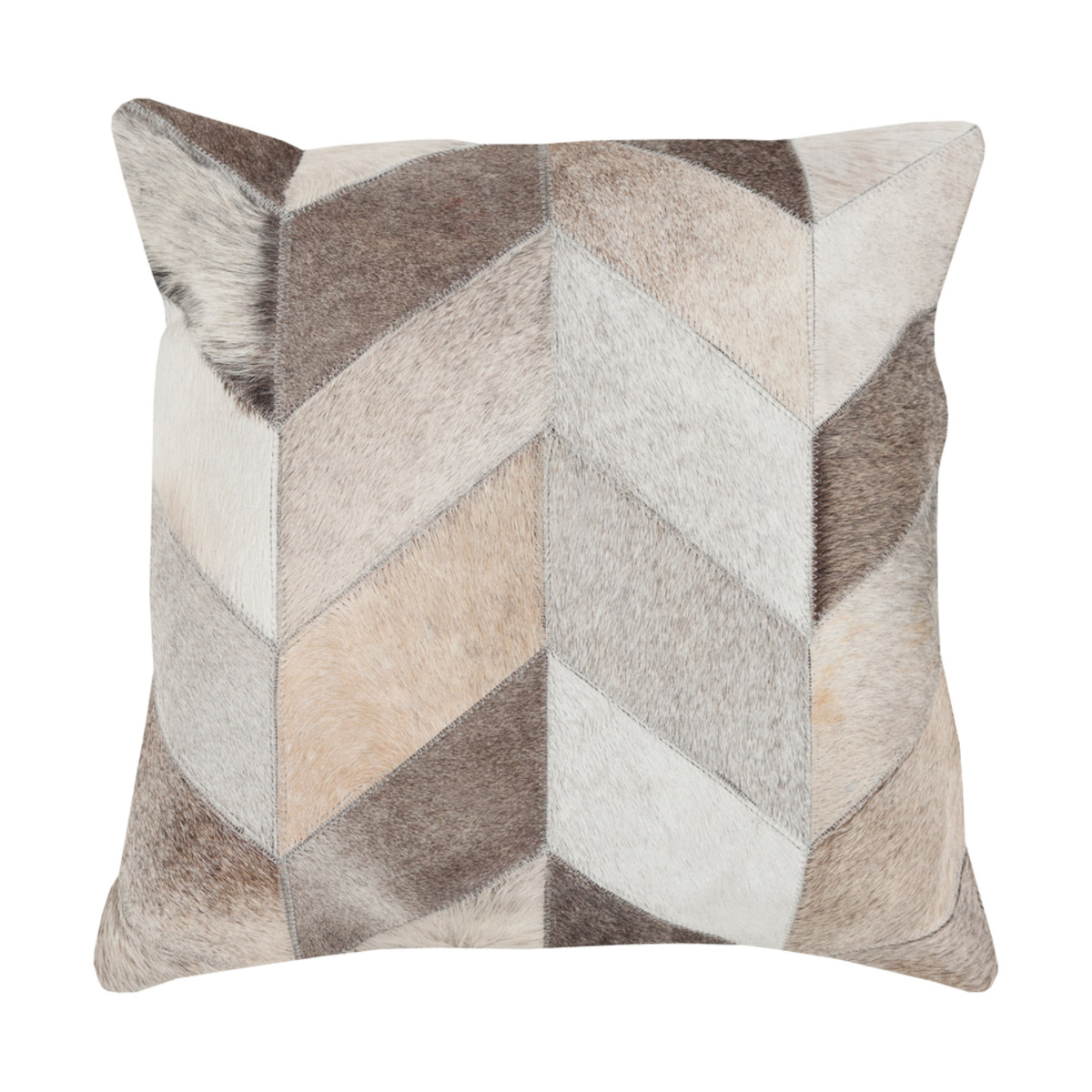 Jasper 18 X 18 inch Beige/Medium Gray/White/Dark Brown Pillow Cover