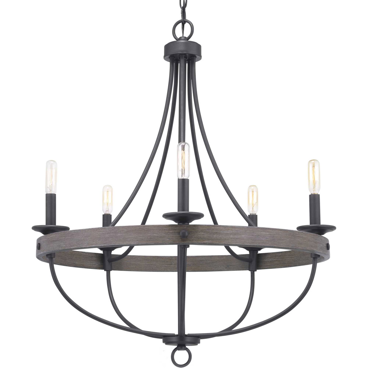 Lyles 5 Light 26 inch Graphite Chandelier Ceiling Light